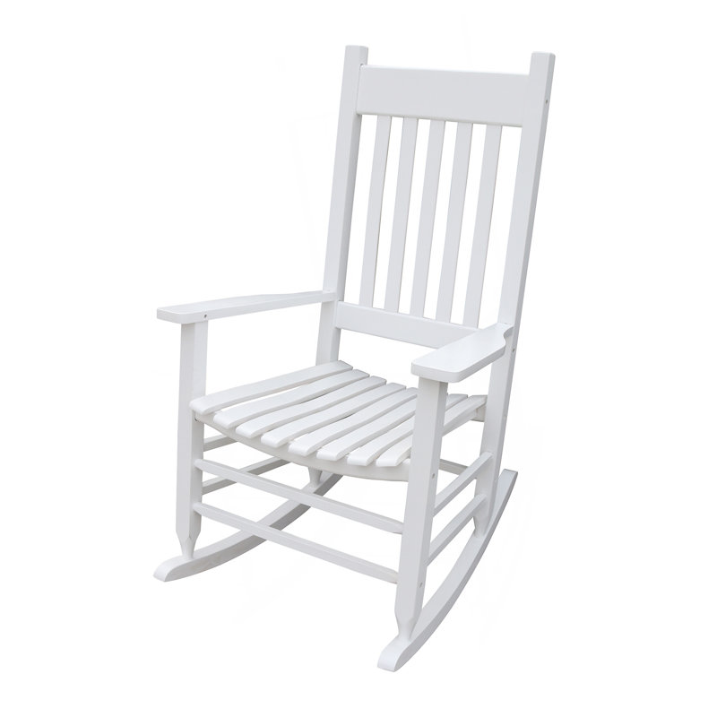 Chaise berçante en bois sans tapis, Blanc