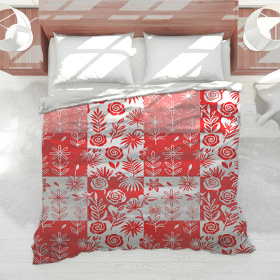 Red Floral Patchwork Comforter