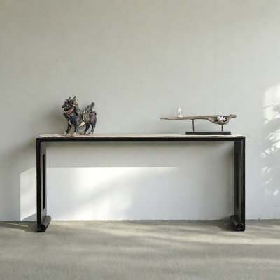 Console rétro en bois massif minimaliste