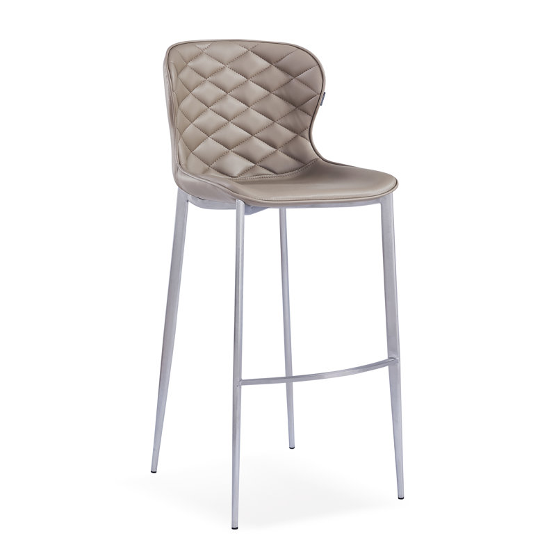Tabouret de bar et de comptoir Albert, Taupe, Acier inoxydable, Tabouret de bar (siège d'une hauteur de 30 po)