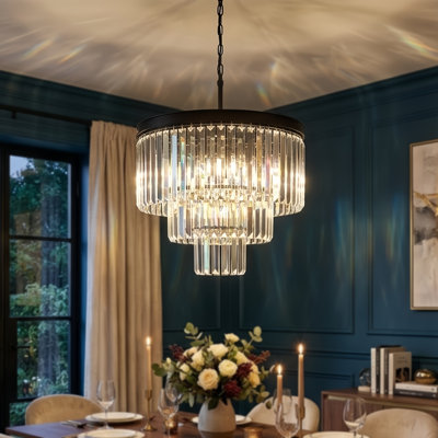 Lustre unique à 7 lumières avec accents de cristal Hallum