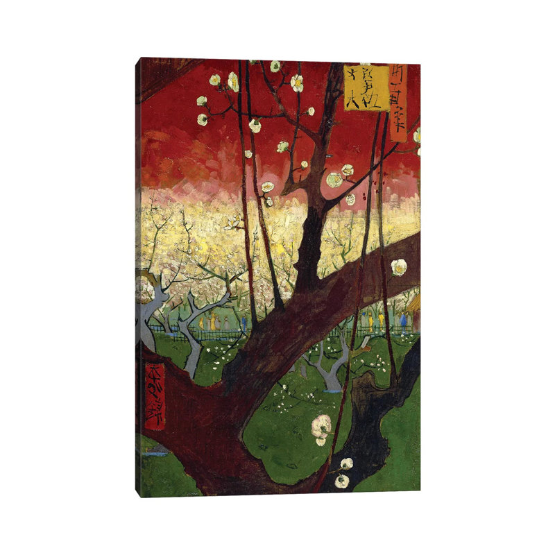 Japonaiserie: Flowering Plum Orchard After Hiroshige, Paris, 1887 by Vincent Van Gogh - Wrapped Canvas Print