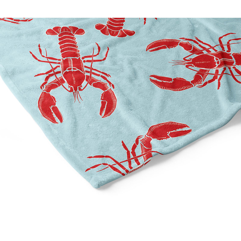 Couverture en velours de velours de viscose Lobster, Bleu, L 60 po x l 50 po