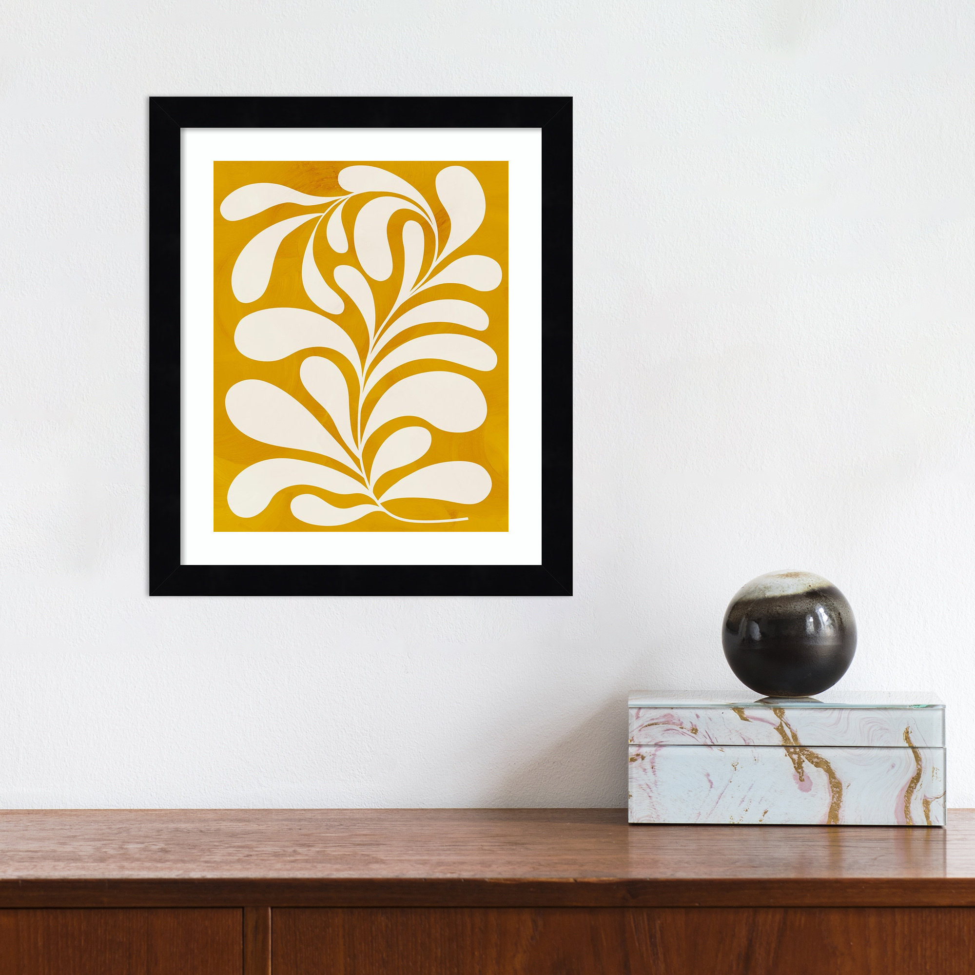 Goldenrod I by Grace Popp, 13" H x 11" W x 1" D, Black