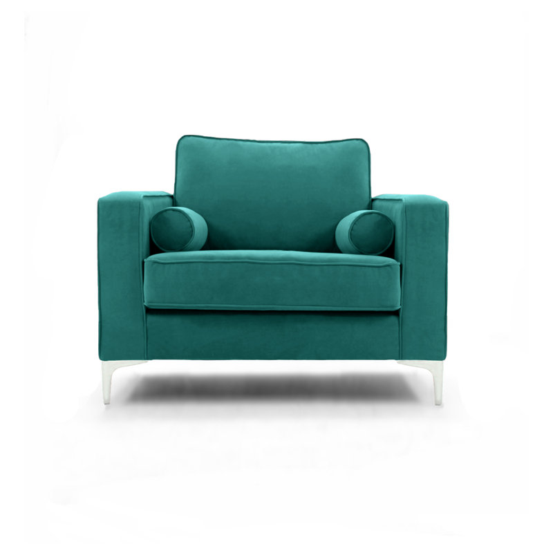 Georgio Velvet Armchair, Teal