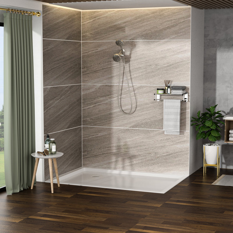 Douche 8 mains et pomme de douche à effet pluie 4,7 po, ensemble de douche nickel brossé double, pomme de douche à 8 modes, douchette