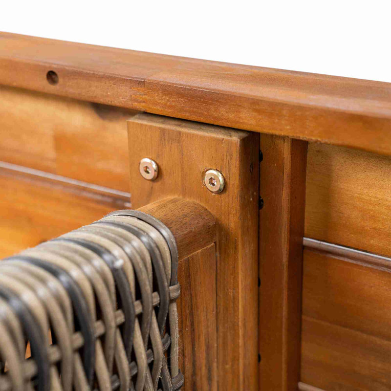Banc de patio en bois d'acacia, Gris / teck
