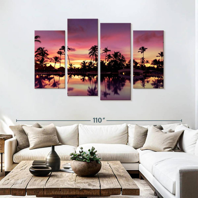 Gillard, coucher de soleil dominicain, Gillard, H 54 po x l 84 po