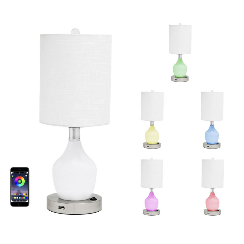 Ensemble de lampes de table blanches 16 po USB