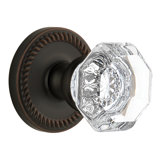 Grandeur Newport Rosette Double Dummy with Chambord Crystal Door Knob