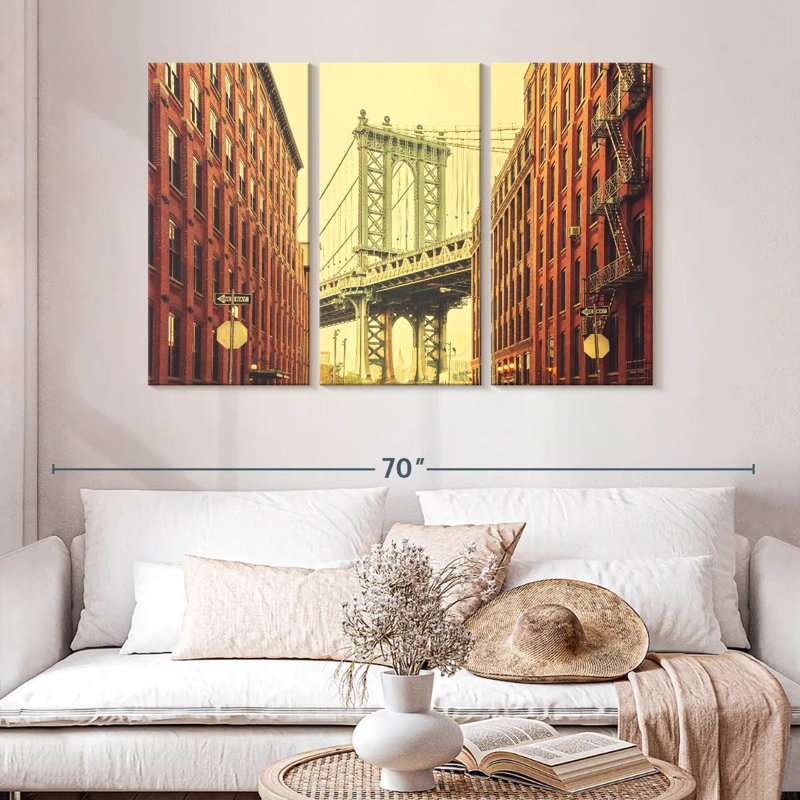 Sebbie Rertro Manhattan Bridge, 32" H x 50" W