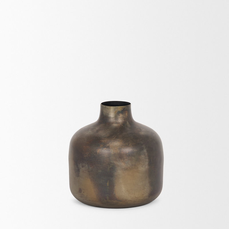 Vase de table en métal Bantice, H 6,3 po x l 6,3 po x P 0,97 po