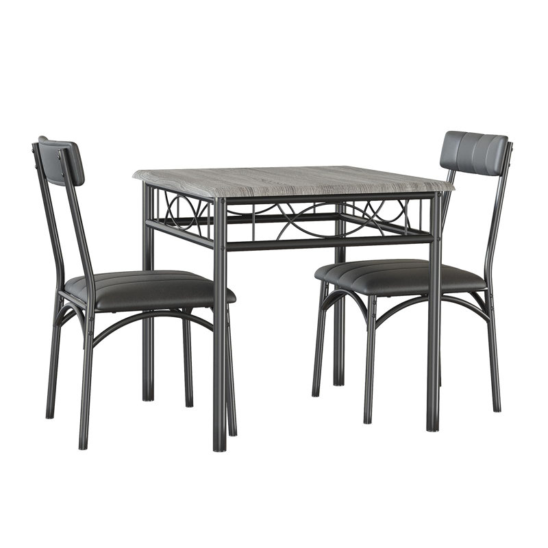 Ensemble de table de salle à manger, 3 pièces avec 2 chaises