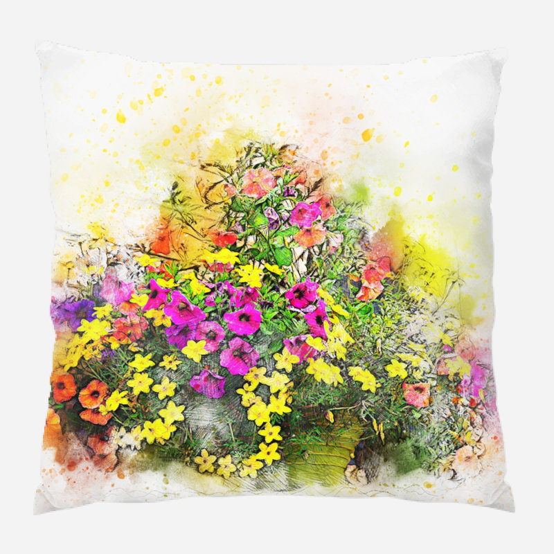 Reversible Throw Pillow, Microsuede, Indoor