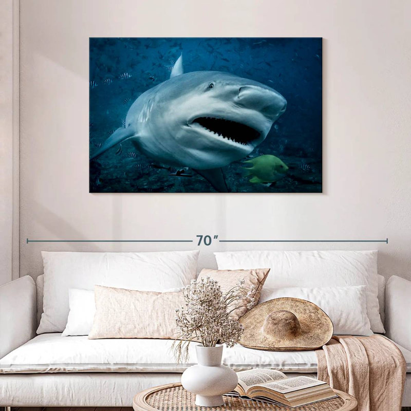 Brampt Bull Shark In Action, 30" H x 45" W