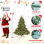 Arbre de Noël 5 pieds pleine forme avec 350 lumières UL - branches mixtes PE / PVC, 1129 pointes, base large pour les espaces spacieux, structure à charnières, support en métal stable-1346053773
