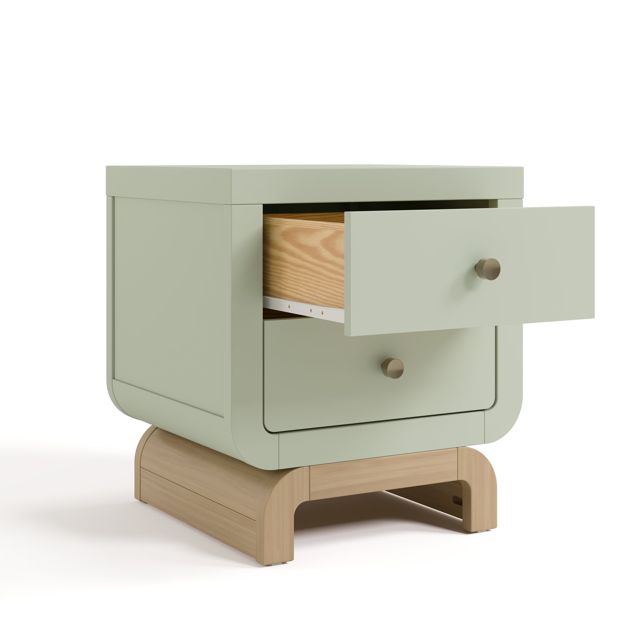 Santorini 2 Drawer Nightstand, Sage