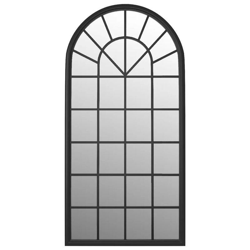 Moran Metal Flat Wall Mirror, Black