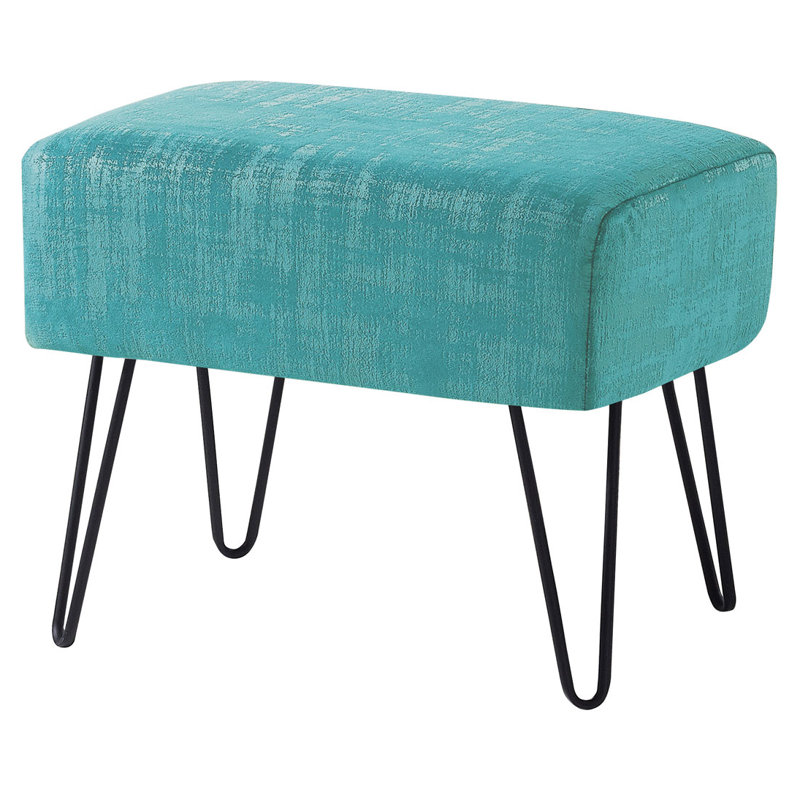 Alegre Velvet Ottoman, North Sea Velvet