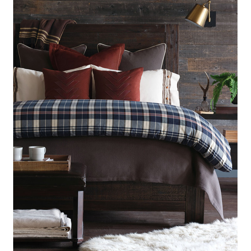 Bellingham Cotton Plaid Duvet Cover, Twin Duvet Cover + 2 Shams + 1 Throw Pillow