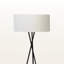 Lampe sur pied H 62 po Rava, métal noir et abat-jour ivoire / crème