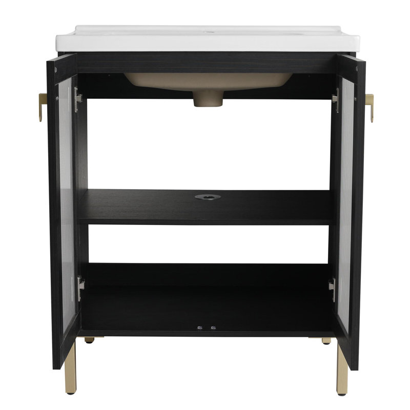 Freestanding Bathroom Vanity with Sink, 28"