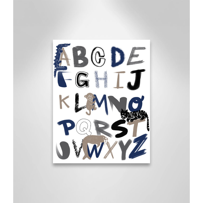 Critter Alphabet 1, impression sur papier, H 14 po x l 11 po x P 1,5 po, Canevas