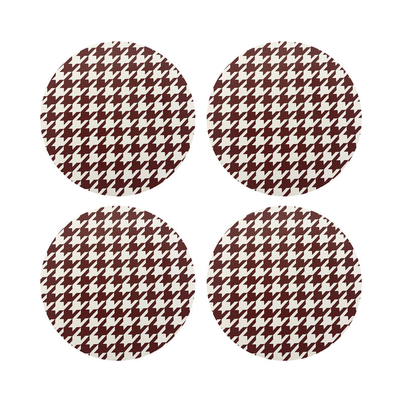 Pebble 16" Vinyl Placemat, Red/White