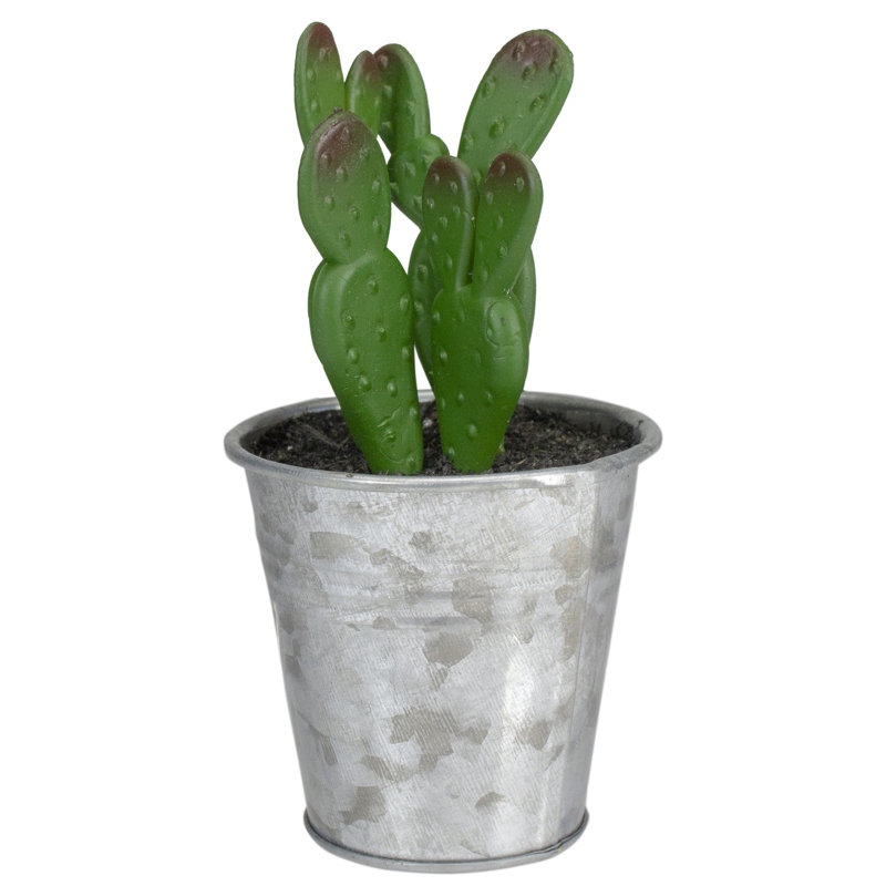 Mini cactus artificiels 5 po en pot d'étain