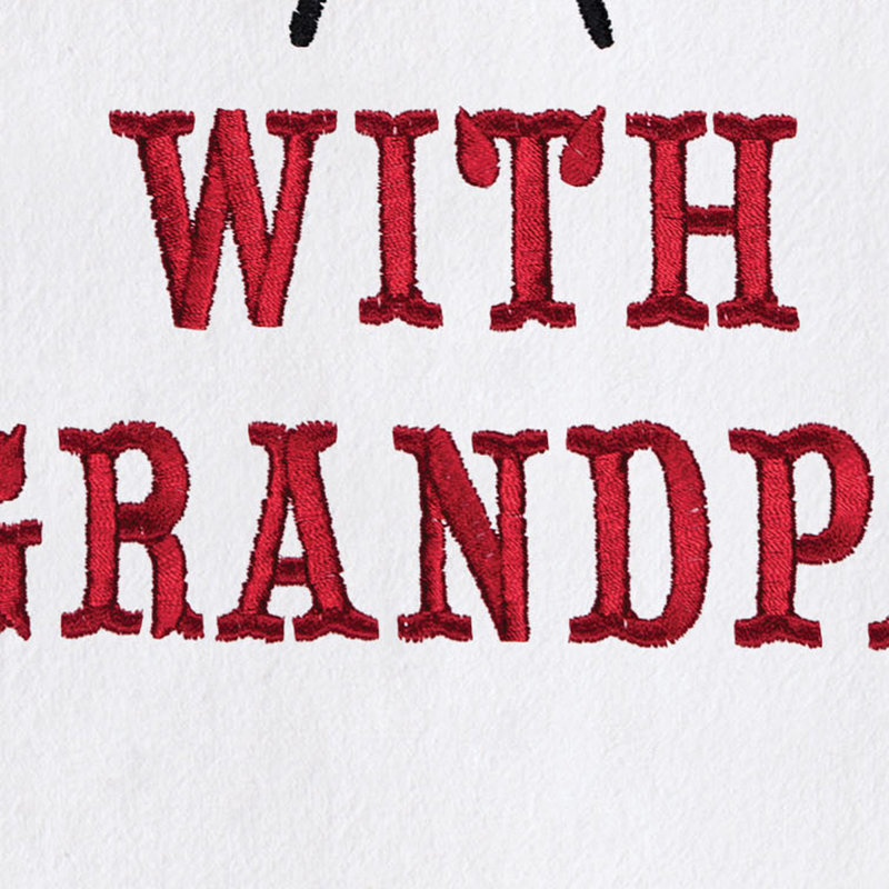 Grilling With Grandpa Father's Day Kitchen Embroidered Hand Towel