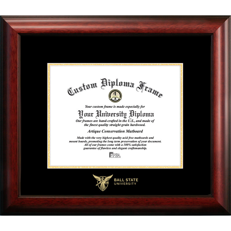 Cadre de diplôme en relief doré boule state NCAA