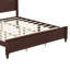 Structure de lit plateforme très grand avec tête de lit à vagues rétro, support de lattes en bois, aucun sommier requis, assemblage facile, structure robuste, mobilier de chambre à coucher avec design rétro classique, noyer foncé-26723704