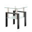 Table de bout moderne en verre trempé 1 pièce, table de bout, table carrée pour le salon, transparent / blanc-125538250-125538247-125538249