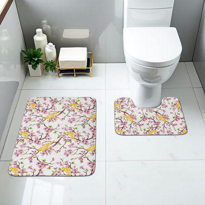  Ensemble de 2 tapis de salle de bain Cherry Blossom
