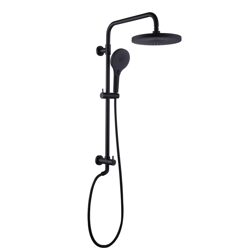 Pomme de douche à effet pluie 10 po avec douchette à 3 fonctions et douchette double avec support réglable en hauteur