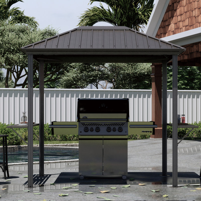 8 Ft. W x 6 Ft. D Metal Hardtop Grill Gazebo