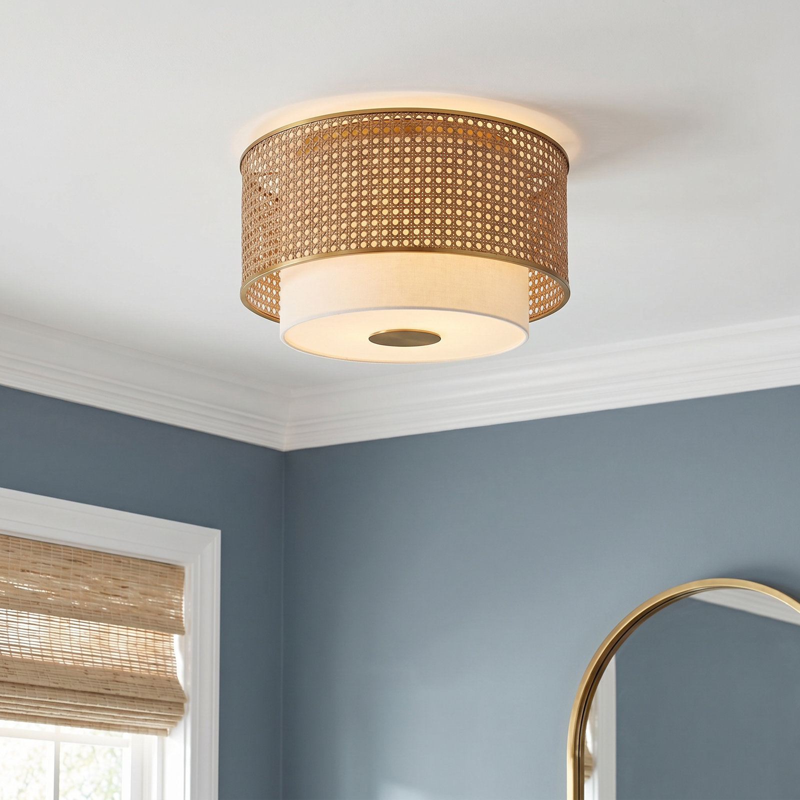 Tanyel 3-Light Flush Mount, Polished Nickel