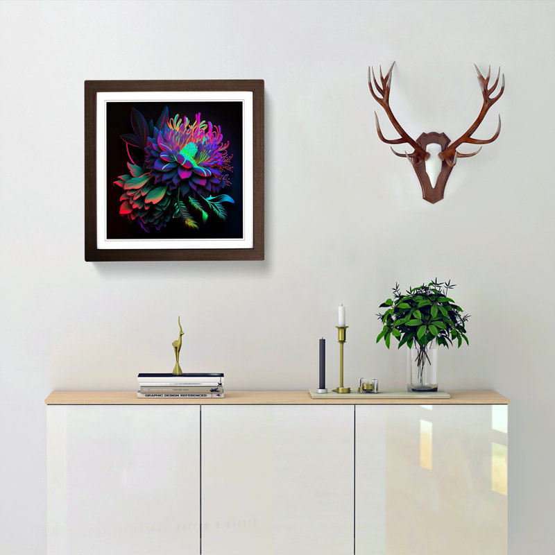 Single Picture Frame Print on Wood, Walnut