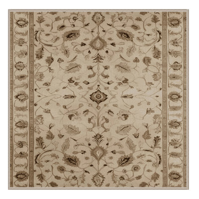 Tapis brun Tabriz lavable à la machine