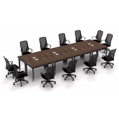 Albin 12 Person Conference Meeting Tables with 12 Chairs Complete Set