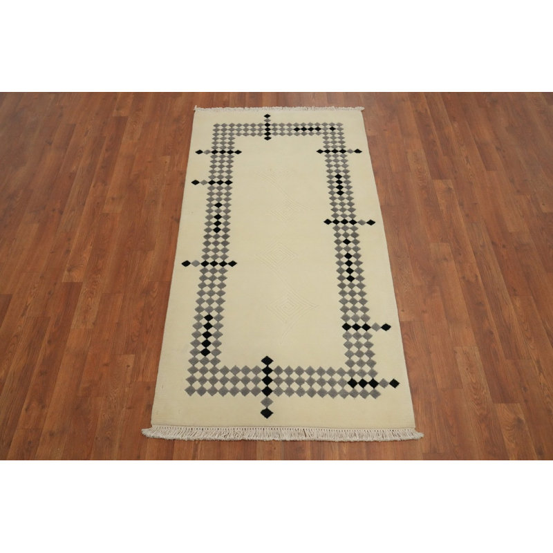 Tapis népalais moderne à motif géométrique moderne 3 x 5