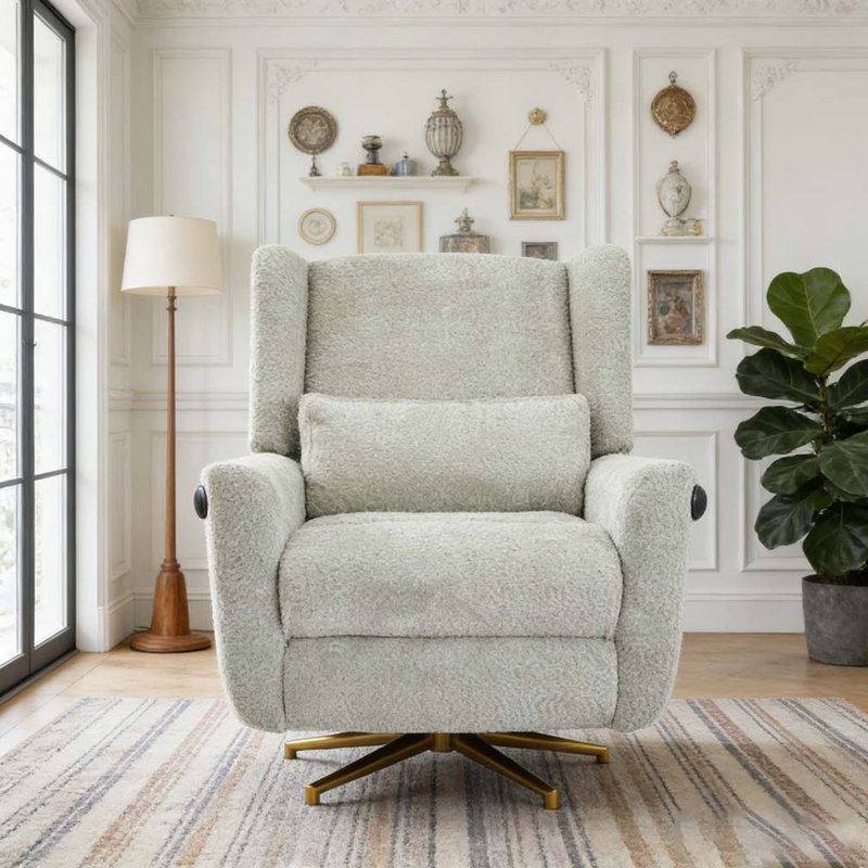 Fauteuil inclinable électrique pivotant, inclinable pivotant à 360 ° Boucle, Or, vert clair