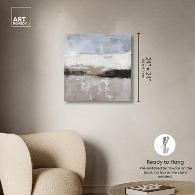 Graphite Depth I Canvas Neutral Abstracts by Art Remedy