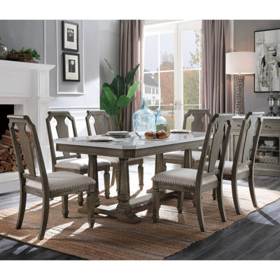 2 chaises d'appoint rustiques en lin beige - style chêne vieilli