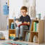 Bibliothèque pour 6 enfants avec coin lecture et coussin, rangement polyvalent pour chambre à coucher-401908531