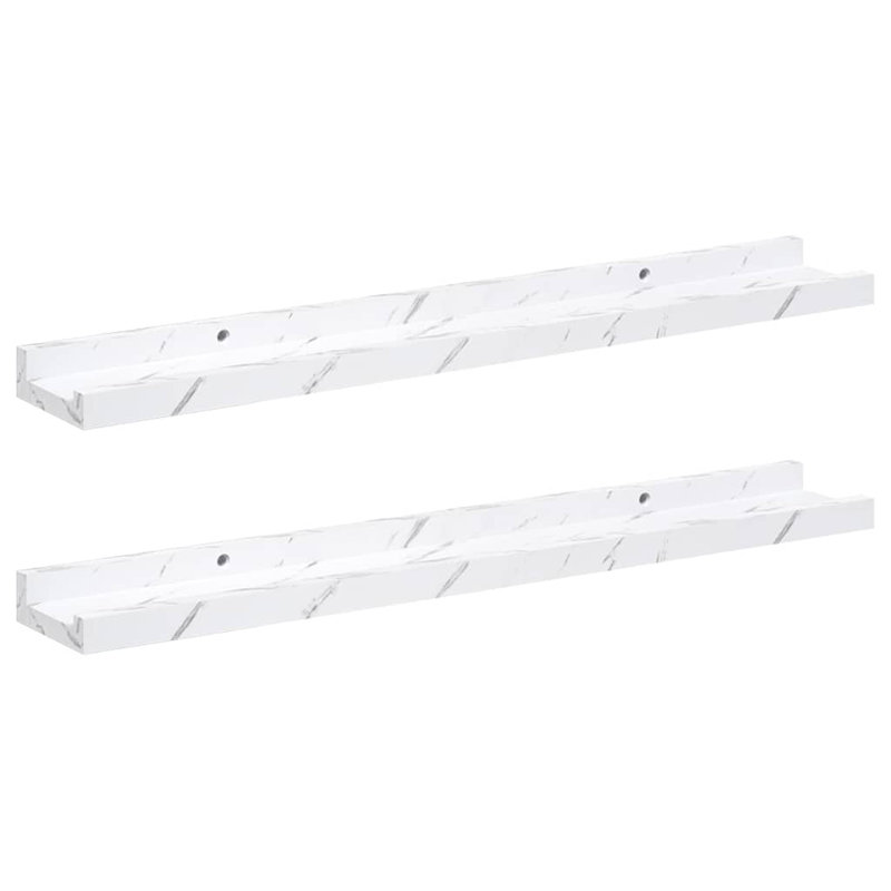 Floating Shelf, White Marble, 3cm H x 60cm W x 9cm D