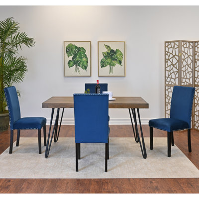 5-Piece Dining Set, Hairpin Dining Table With 4 Chairs