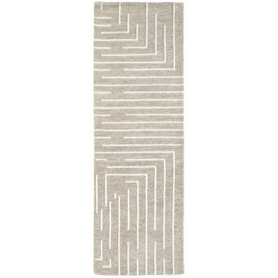 Fenner Transitional Geometric, Taupe/Ivory Area Rug