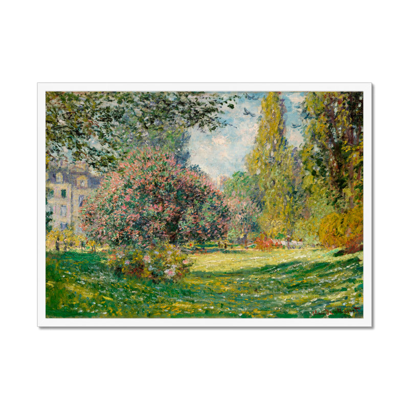 Landscape-The Parc Monceau by Claude O. Monet - Wrapped Canvas Painting, 34cm H x 50cm W x 2.3cm D, White Framed Paper Print