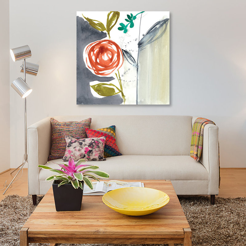 « painted fantaisies vi », reproduction sur toile, H 37 po x l 37 po x P 1,5 po, Pas de tapis, Toile tendue